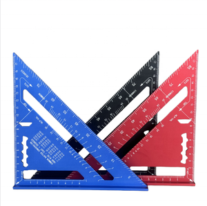 Équerre triangulaire en alliage d'aluminium 7'' 12'' pour charpentier, épaissie, pour le travail du bois 90° Équerre en L gravée au laser pour usage en menuiserie métrique - Product Image 1