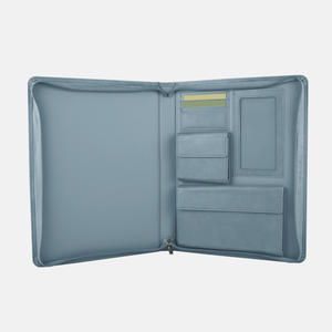 Porte-documents en cuir texturé peau de cheval avec fermeture éclair - Product Image 5