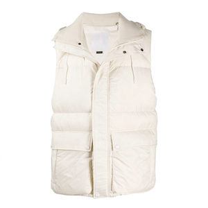 Clothing Manufacturers Custom Logo Sleeveless Hooded Wool-Lined Puffer Vest Winter Casual Mens Stand Collar High Street Nylon - Product Image 1