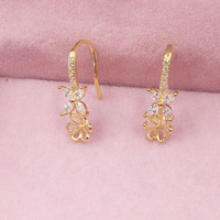 Mode S925 Sterling Silver Jewelry Findings Drop Earring Flower Hook ,18k Gold Plating ,DIY Accessories Silver