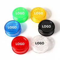 Broyeur à herbes en plastique personnalisé de 60 mm, 3 pièces, petit et portable, pour accessoires de fumage, vente en gros
