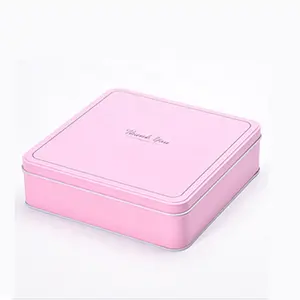 Popular design square shape tin can metal gift box biscuit and cookie tin can