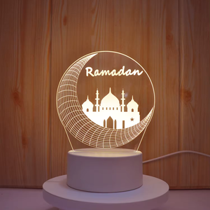 Lampe de Table/Bureau LED 2026 à Effet Optique 3D, Veilleuse Chaleureuse, Statuette Bouddha Musulmane, Alimentation USB, Interrupteur Tactile, Lampe Décorative - Product Image 2