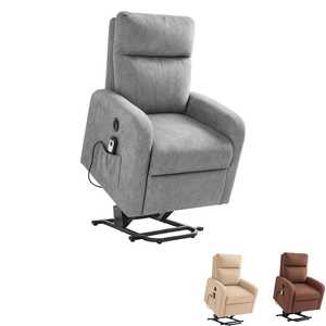Poltrona Reclinabile Motorizzata con Funzione Massaggio, Poggiapiedi in Tessuto, 77x74x110 Cm, Poltrona Elevabile per Uso Domestico - Product Image 1
