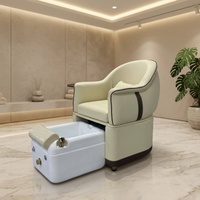 Fauteuil de pédicure moderne de luxe sans plomberie, avec bassin pour les pieds amovible, canapé de pédicure en cuir avec table latérale
