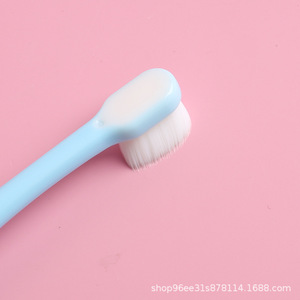 Pet Soft Bristled Toothbrush Small Head Nylon For Cats And Dogs Home Use Sky Blue Pink Royal Blue Bright Yellow - Product Image 4