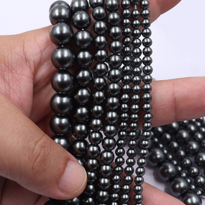 ลูกปัดแก้วกลมมุกสีเทาเข้ม4มม. 6มม. 8มม. 10มม. สำหรับทำเครื่องประดับแบบทำมือ - Product Image 6