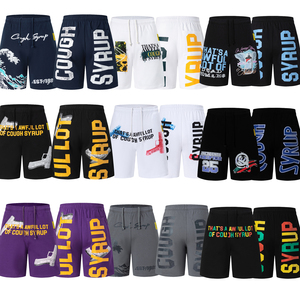 Pantalones Cortos Deportivos Casuales de Estilo Urbano Americano para <span class=keywords><strong>Hombre</strong></span>, Venta al por Mayor, con Estampado de Letras Personalizado 'THAT'S AWFUL LOT of COUGH SYRUP' - Product Image 1
