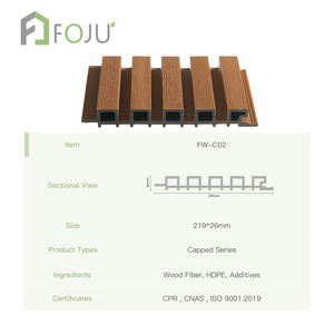 야외 방수 플루티드 월 클래딩 캡드 WPC 3D 패널 우드 그레인 복합 패널 외부 파사드 정원 집 장식 - Product Image 4