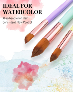 Professionale Color acqua con linguetta tonda per gatto a punta spazzola per dipingere 10 pz Set di pennelli per <span class=keywords><strong>acquerello</strong></span> pastello - Product Image 5