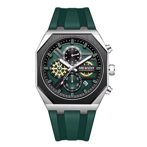 นาฬิกาข้อมือผู้ชาย AOCASDIY A6095 รุ่นใหม่ Citizen ทรงสี่เหลี่ยม สายซิลิโคน กันน้ำ เรืองแสง ฟังก์ชั่นหลากหลาย หน้าปัดสามวง ตัวเรือนหกเข็ม ควอตซ์ - Product Image 4