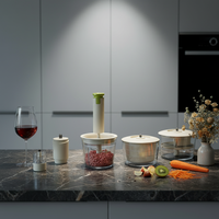 Nouveau Robot Culinaire 5-en-1 Kitchoice : Moulin à Poivre, Essoreuse à Salade, Éplucheur de Raisins, Hachoir à Viande, Pompe à Vide Électrique 5 Vitesses Haute Performance