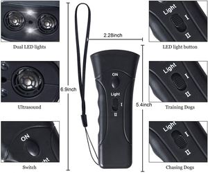 ไฟฉาย LED สำหรับใช้งานกลางแจ้งขายดีที่สุด พร้อมเครื่องไล่สัตว์แบบอัลตราโซนิก ใช้พลังงานจากแบตเตอรี่ อุปกรณ์ไล่สัตว์แบบพกพา สำหรับฝึกสุนัข - Product Image 5
