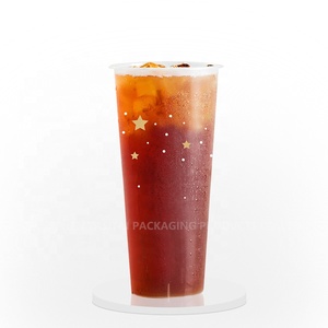 Custom logo printed Hot Cold drinking Plastic PP cup Injection Bubble Tea Cups