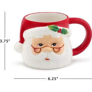 Tazza da Caffè in Ceramica Rossa a Forma di Babbo Natale, Regalo Natalizio, Tazza per Latte Rossa/Bianca, Decorazione Natalizia da Interni 16oz - Product Image 4