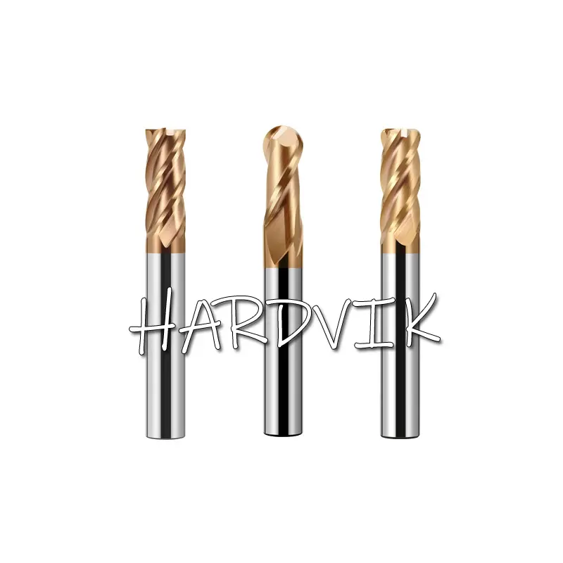 HARDVIK brand HRC58 CNC tools carbide flat ball nose radious end mill milling cutter general for steel stainless steel iron