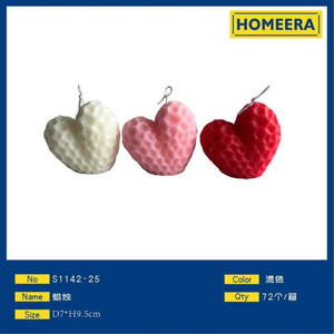 Candele di colore misto a forma di cuore all'ingrosso D7xH95cm per decorazioni per la casa e set di candele - Product Image 1