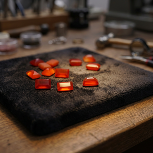 Pierre précieuse naturelle en onyx rouge, taille émeraude, facettée, 4x6mm, pierres lâches avec jeu de couleurs pour la fabrication de bijoux - Product Image 2