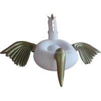 WaterrhanZHN Cheval Volant Gonflable Personnalisé, Grand Modèle FRK287I en PVC Blanc et Or pour la Plage, Flotteur Animal, Capacité <100kg, <5