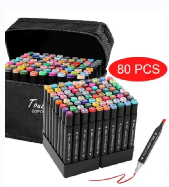 High Quality Fluent Writing 60/80/100/120 Colors Artist Alcohol Based Markers Dual Tip Permanent Marker Pens