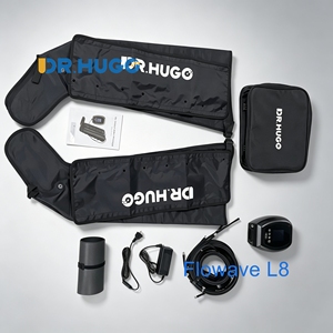 DR.HUGO Flowave L8 - Appareil de massage des jambes à compression d'air professionnel - Bottes de récupération - Thérapie de compression séquentielle à 8 chambres - Product Image 1