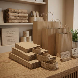 Bolsas de Compra de Papel Kraft Reciclables y Ecológicas con Asas para Envasado de Alimentos, Comida para Llevar y Uso en Fiestas - Product Image 6