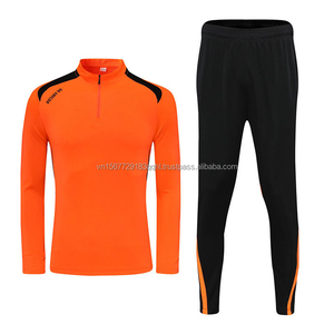 Ensemble de maillot de football à manches longues et pantalon long imprimé avec demi-zip pour garçons et filles, vêtements d'entraînement sportif respirants et à séchage rapide - Product Image 2