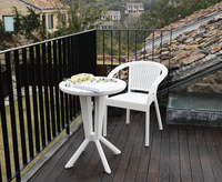 3 pièces Garden Patio Cafe Bistro Tables et chaises en rotin PP Outdoor