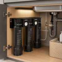 Système de filtration d'eau certifié NSF à trois étapes, filtre à eau sous évier à charbon actif pour résidences et hôtels
