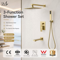 Ensemble de mitigeur de douche YaKe, ensemble de douche encastré, pré-encastré dans le mur, robinet de mélange d'eau chaude et froide, douche de pluie cachée, hôtel