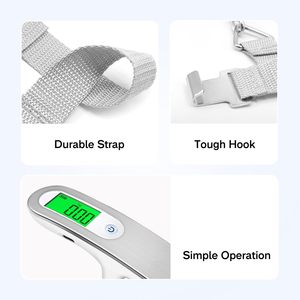 Digital Luggage <b>Scale</b> 50kg Portable LCD Display Battery Stainless Steel 1g Precision Kg/lb/oz Weight Balance Suitcase Travel - Product Image 3