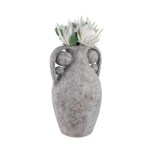 Vaso Rustico in Terracotta con Ornamenti Sotto le Maniglie, Elegante Vaso da Terra per Soggiorno e Ufficio - Product Image 2