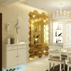 Pegatinas de Pared Hexagonales de Diseño Contemporáneo Ecológicas de Acrílico, Autoadhesivas, Decorativas para Sala de Estar, Fondo de <span class=keywords><strong>TV</strong></span>, Espejo - Product Image 6