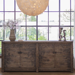 خزانة جانبية فاخرة عتيقة تقليدية مصنوعة يدويًا من الخشب الصلب صديقة للبيئة للمنزل والفنادق والمستشفيات والمطبخ وغرفة المعيشة - Product Image 1