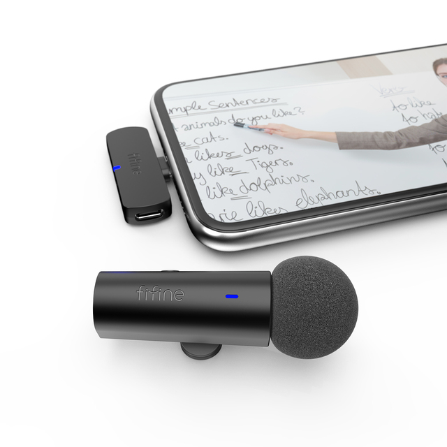 FIFINE M6 2.4G Portable Wireless Vlog Interview Microphone Microfone Sem Fio Profissional microfone sem fio