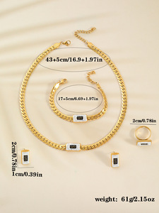 Nouveaux accessoires de mode : Boucles d'oreilles <span class=keywords><strong>Monaco</strong></span> en gros, chaîne cubaine plaquée or, pendantes pour femmes - Product Image 2