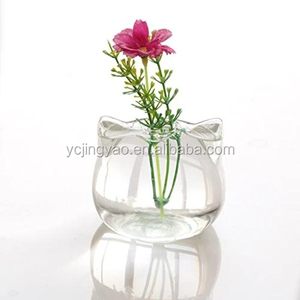 Vase <span class=keywords><strong>en</strong></span> <span class=keywords><strong>verre</strong></span> borosilicaté clair <span class=keywords><strong>en</strong></span> forme de petit <span class=keywords><strong>chat</strong></span> <span class=keywords><strong>soufflé</strong></span> à la main pour plantes hydroponiques décor de mariage de jardin à la maison - Product Image 3