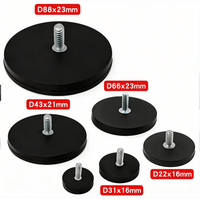 Aimant en néodyme recouvert de caoutchouc avec fixation filetée D22 D31 D36 D43 D66 D88mm avec vis externe/interne M4 M5 M6 M8 pour voiture