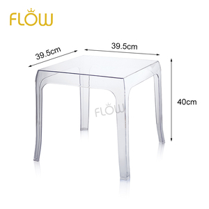 Wohnmöbel Modernes Outdoor Minimalistisches Kleines Tischset mit Kunststoffplatte und Acryl-Klarer Basis für Kaffee, Bettseite und Esszimmer - Product Image 5