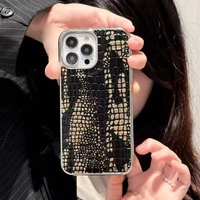 Top pour Iphone Mobile Couverture de Téléphone Portable Crocodile Artificiel Pu Cuir Placage Téléphone Cas