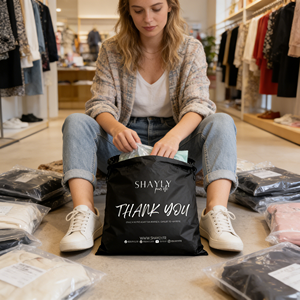 Bolsa de Correo de Polipropileno Personalizada, Negra Mate, Biodegradable, Bolsa de Embalaje de Plástico LDPE para Envíos de Ropa - Product Image 1