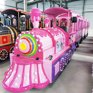 Élégant Train Touristique Rose Électrique sans Rails pour Enfants, Parc d'Attractions et Parcs Extérieurs - Product Image 1