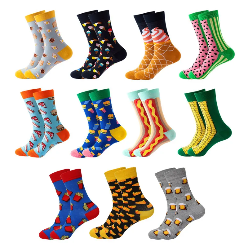 شعار مخصص بسعر الجملة تصميم calcetines القطن جوارب للرجال cmax للجنسين تخصيص الأزياء الملونة سعيد طاقم الجوارب الرجال