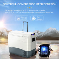50L TG55 TEG55 Refrigerador portátil para automóvil 12V 240V DC Compresor Control dual Deflector de espuma enchufable Refrigerador para automóvil R134a Blanco Negro