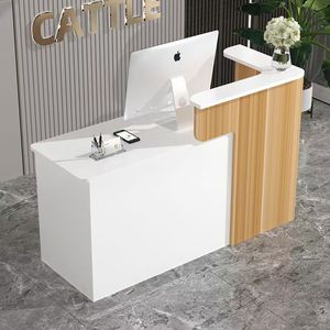 Modern <b>Simple</b> Reception <b>Desk</b> for Small Bars Cashier Counter for Clothing Stores Hair Salons Beauty Salons Mall Use - Product Image 1
