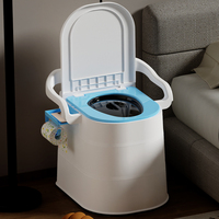 Ensemble de toilettes mobiles portables en plastique avec poignées latérales, seau intérieur amovible, deux pièces, pour usage domestique, modèle 2318 – Approvisionnement direct usine