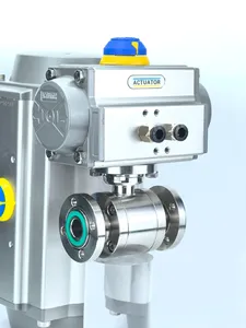Vanne à boisseau sphérique à bride en trois pièces Gu Looper en acier inoxydable fuite d'hélium à plate-forme haute testée pour OEM pneumatique à vide poussé - Product Image 2