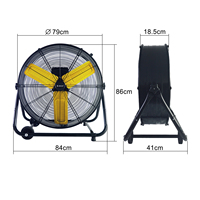 Ventilateur à tambour haute vitesse CTF-30, robuste, 180 °   Inclinaison réglable, poignée facile à saisir pour la circulation de l'air dans le garage