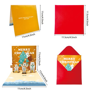 Thiệp Giáng Sinh 3D thủ công thiết kế mới <span class=keywords><strong>2025</strong></span>, thiệp mừng Giáng Sinh và Năm Mới, thiệp giấy bật lên nhỏ, thiệp cảm ơn - Product Image 6