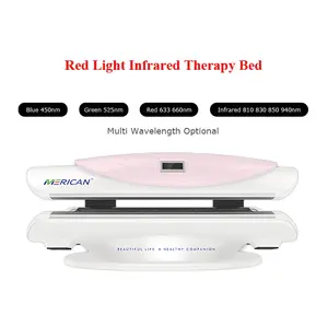 Tempat tidur terapi lampu merah profesional, dengan LED inframerah seluruh tubuh Pod lampu untuk perawatan kesehatan